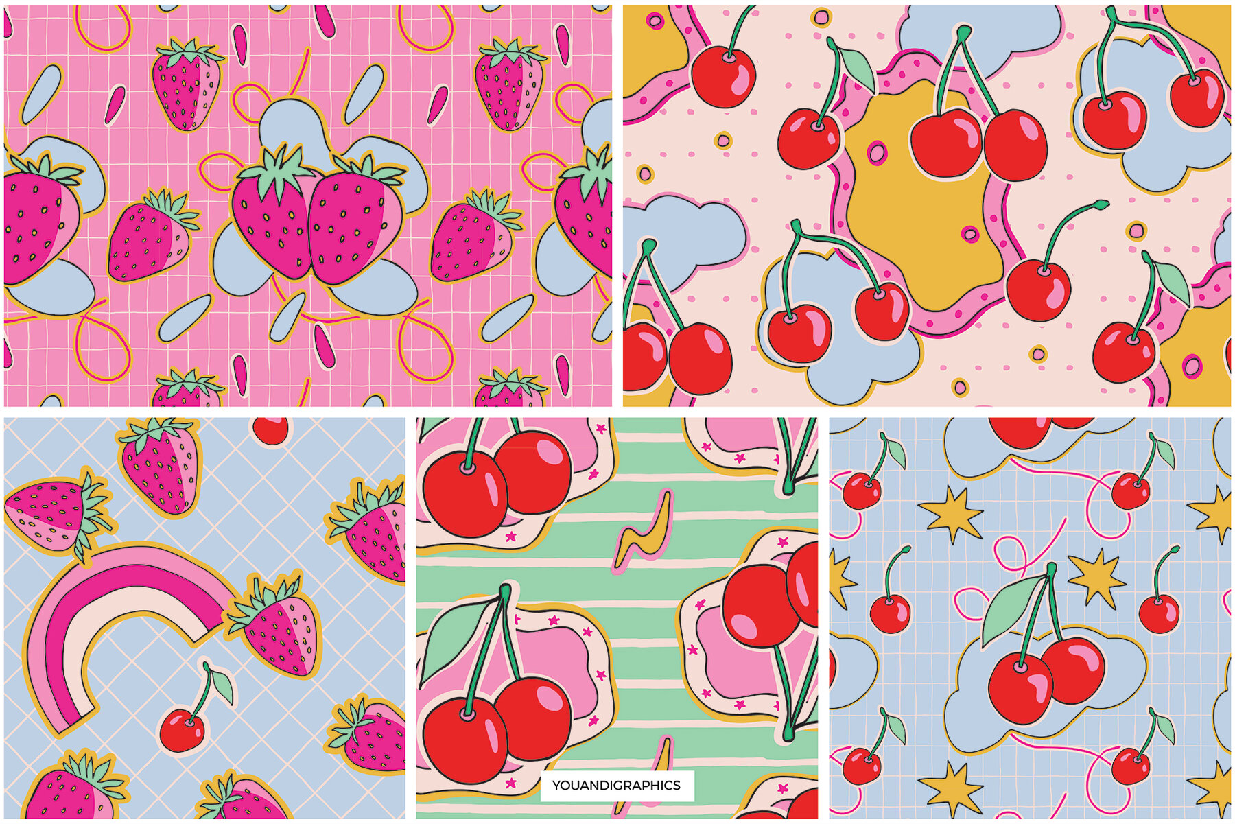 Strawberries and Cherries Graphics Set 12