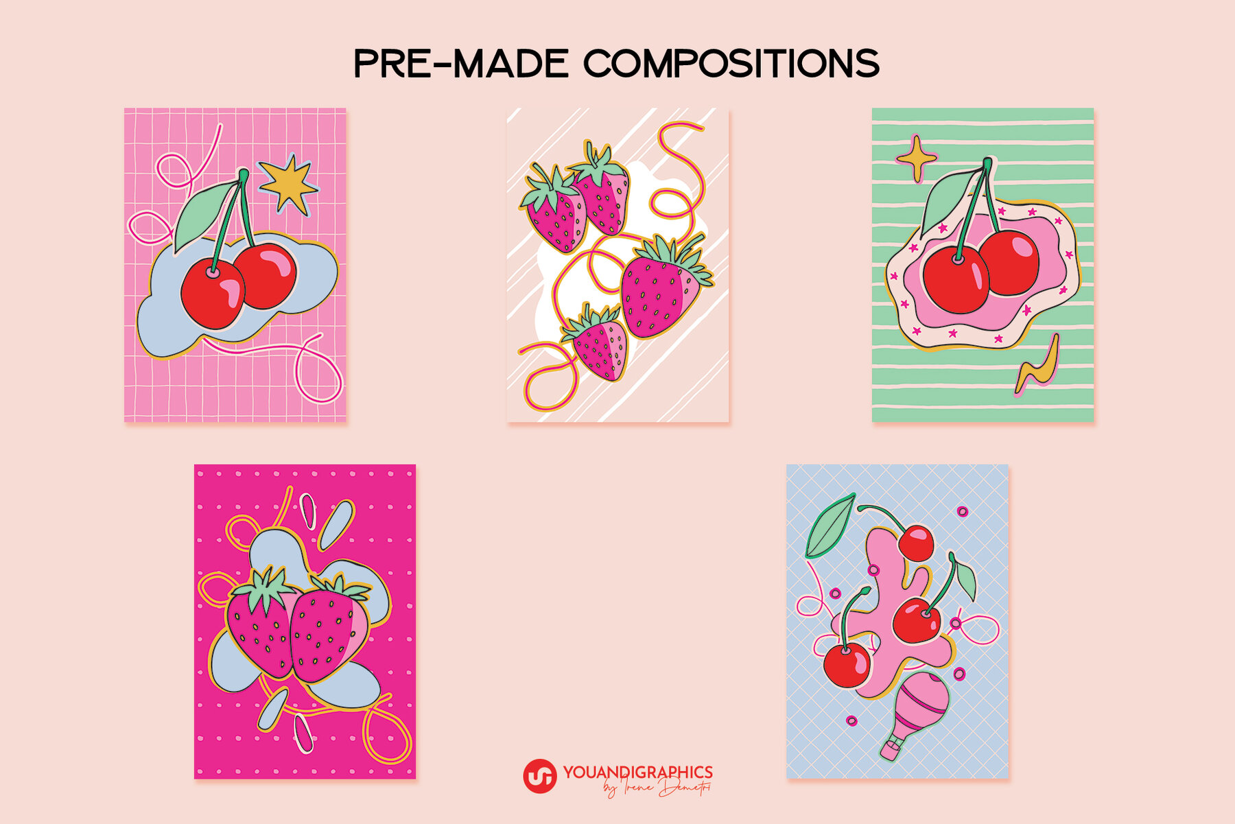 Strawberries and Cherries Graphics Set 13