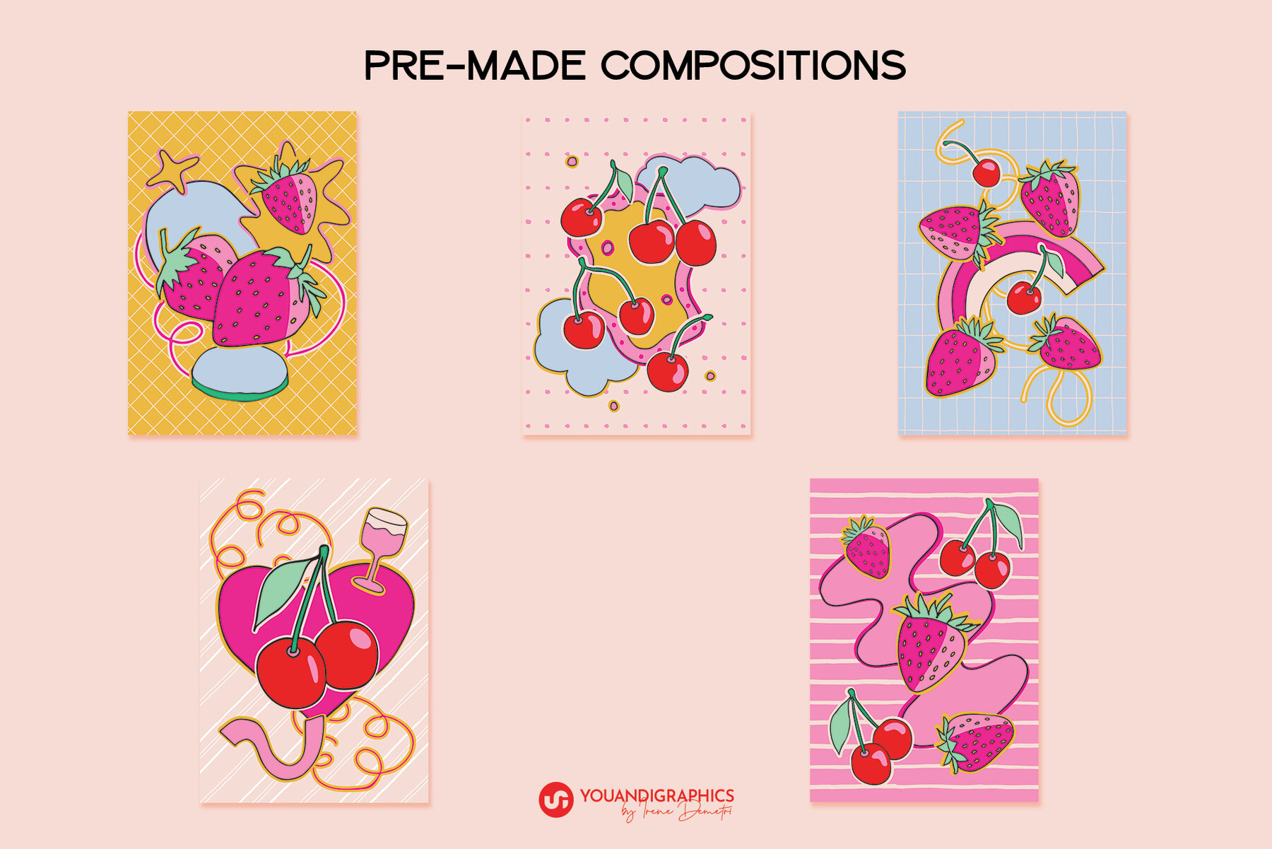 Strawberries and Cherries Graphics Set 14