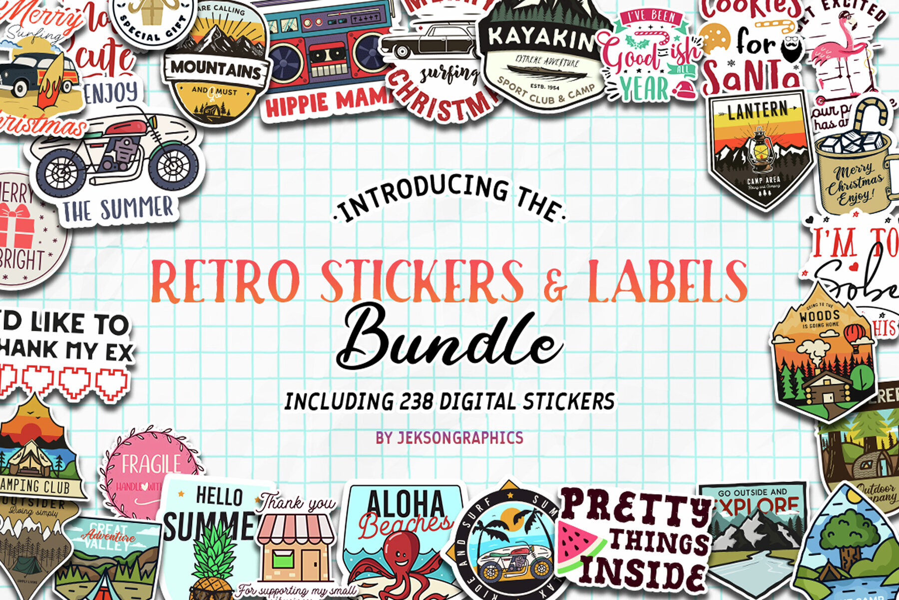 Retro Stickers and Labels Pack 1