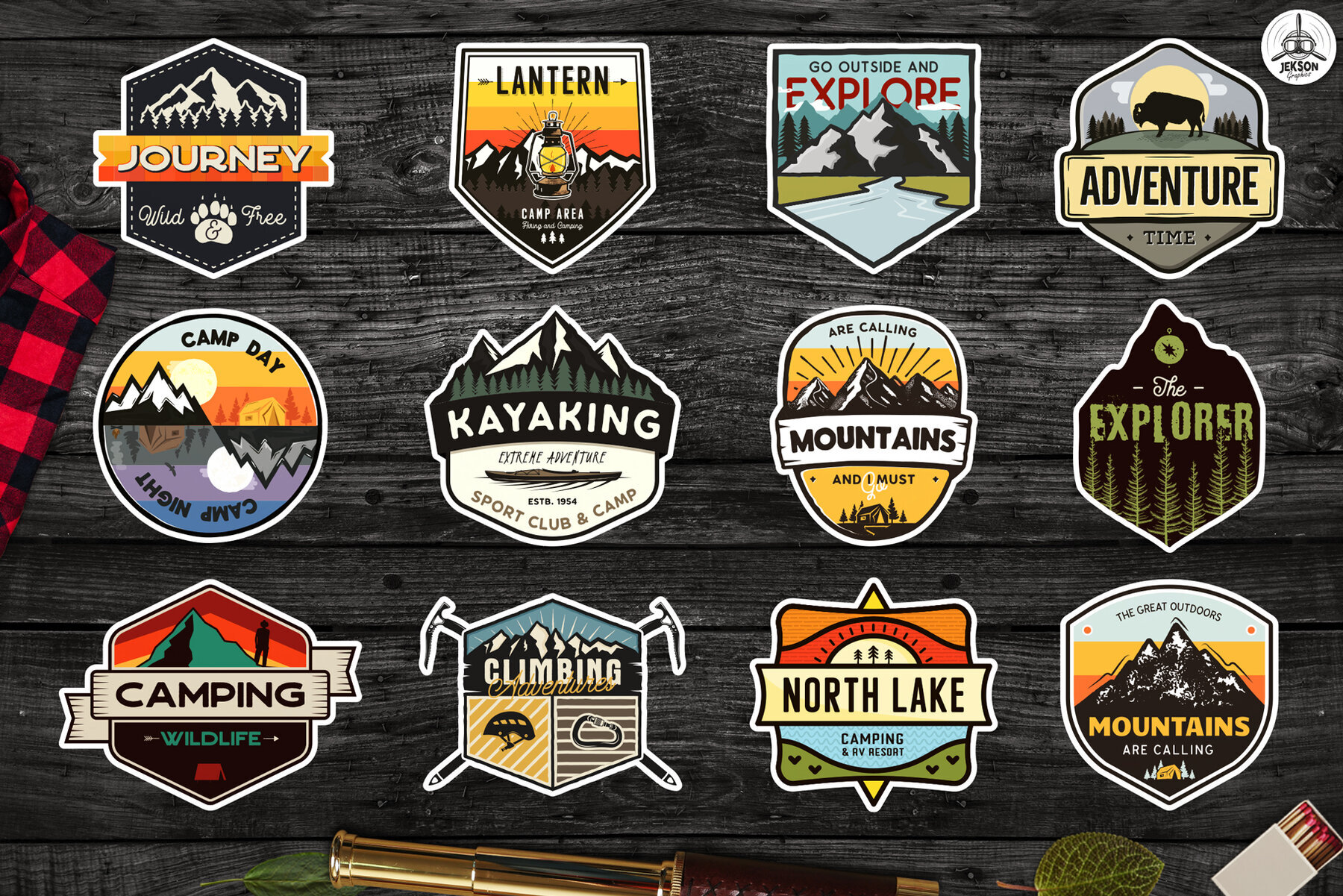 Retro Stickers and Labels Pack 3