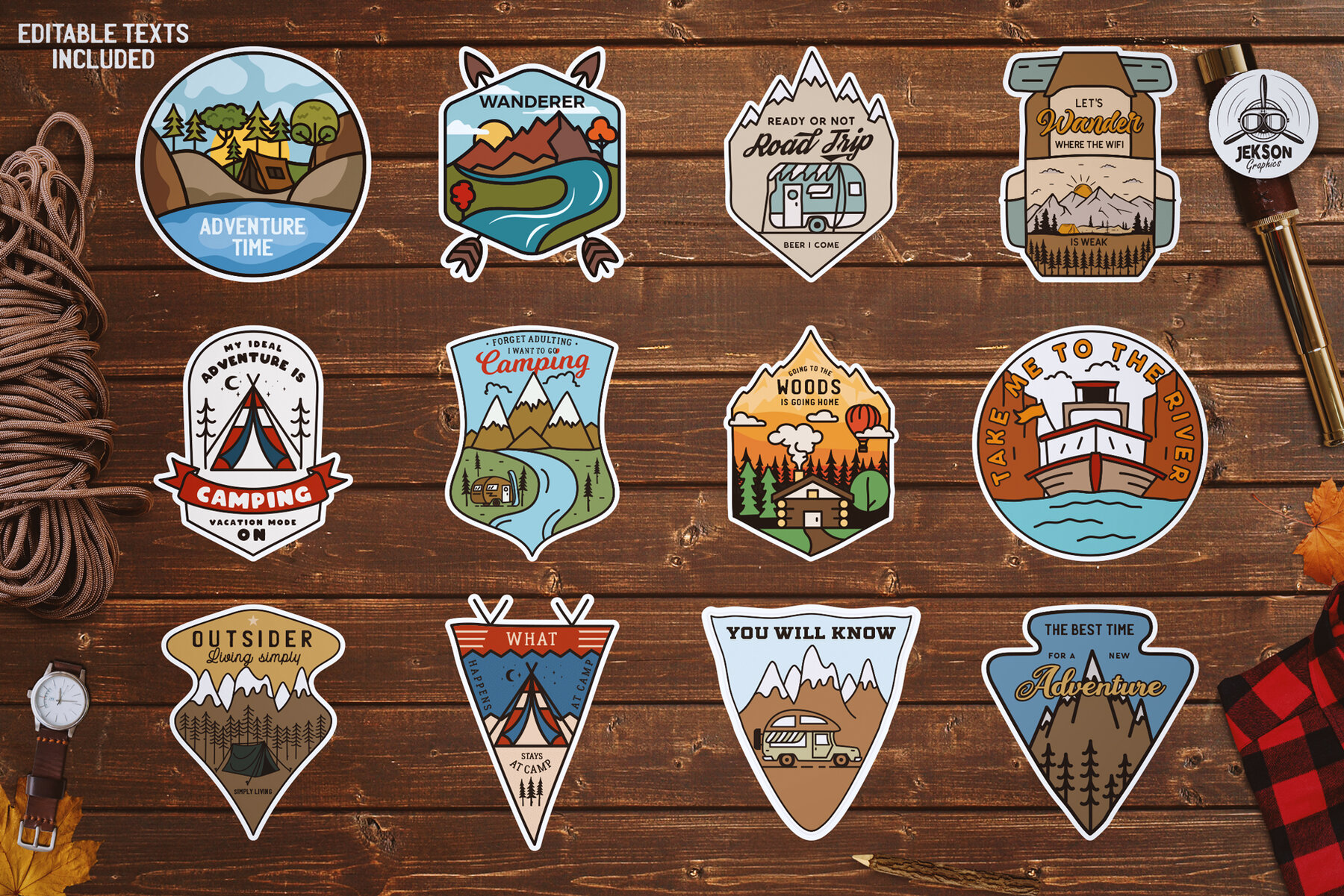 Retro Stickers and Labels Pack 5