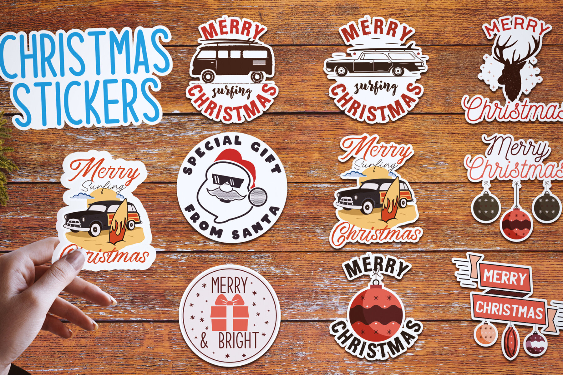 Retro Stickers and Labels Pack 7