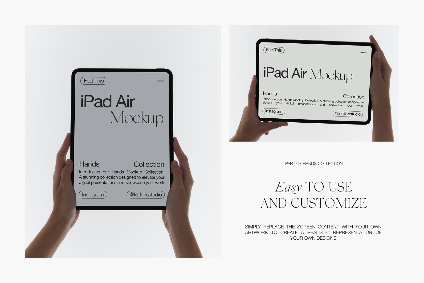 iPad Air in Hands Mockups 5