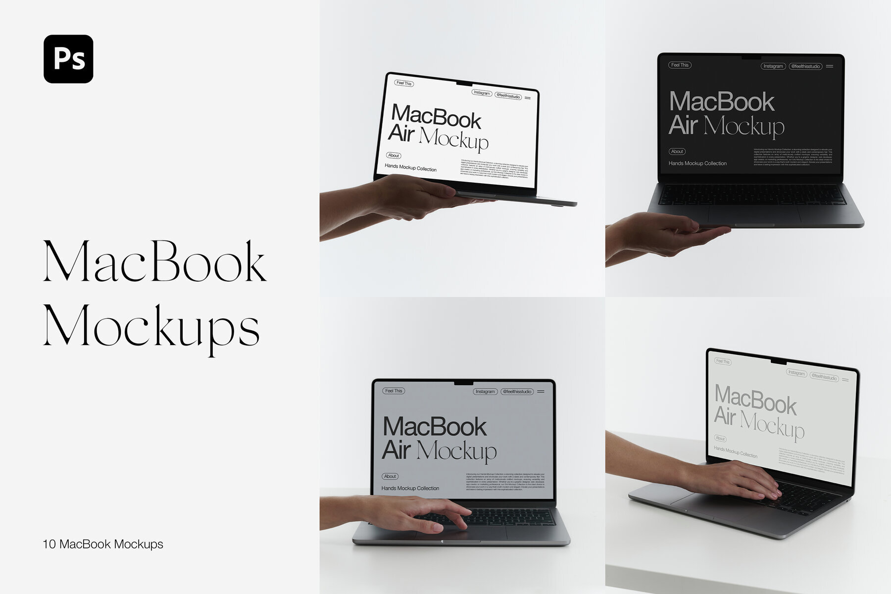 MacBook with Hands Mockups 1