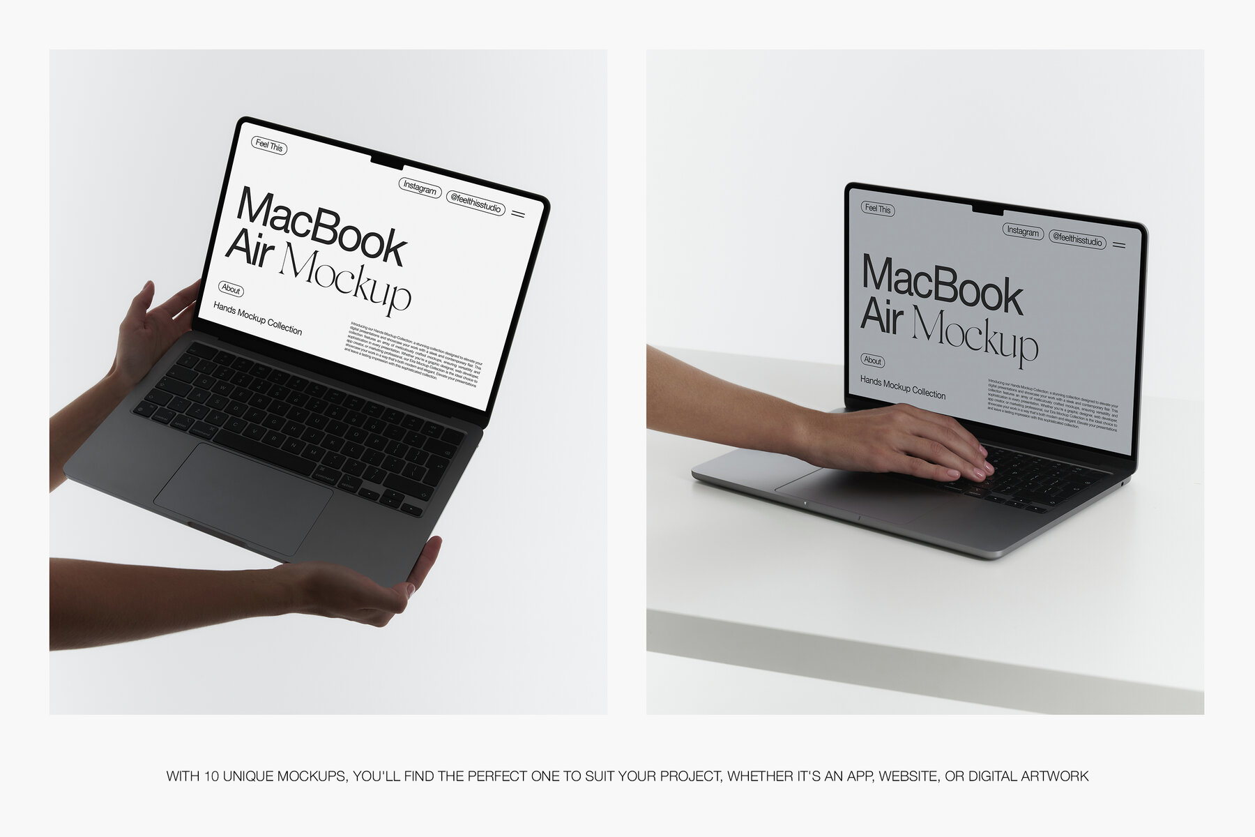 MacBook with Hands Mockups 4