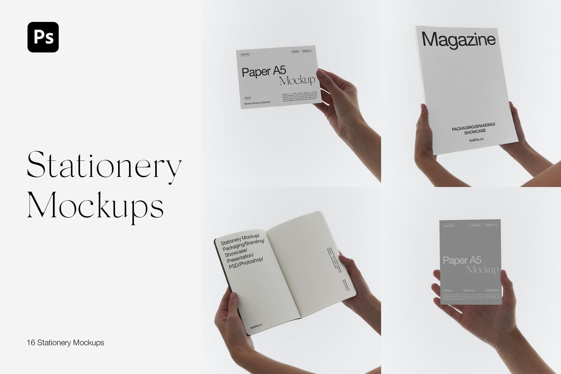 Poster A4 Flyer A5 Notebook and Magazine Mockups 1