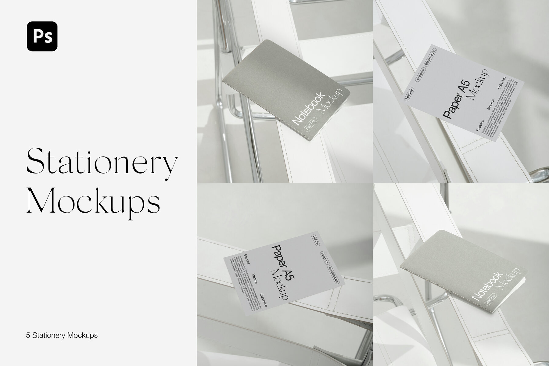 Flyer A5 and Notebook Mockups for Photoshop PSD 1