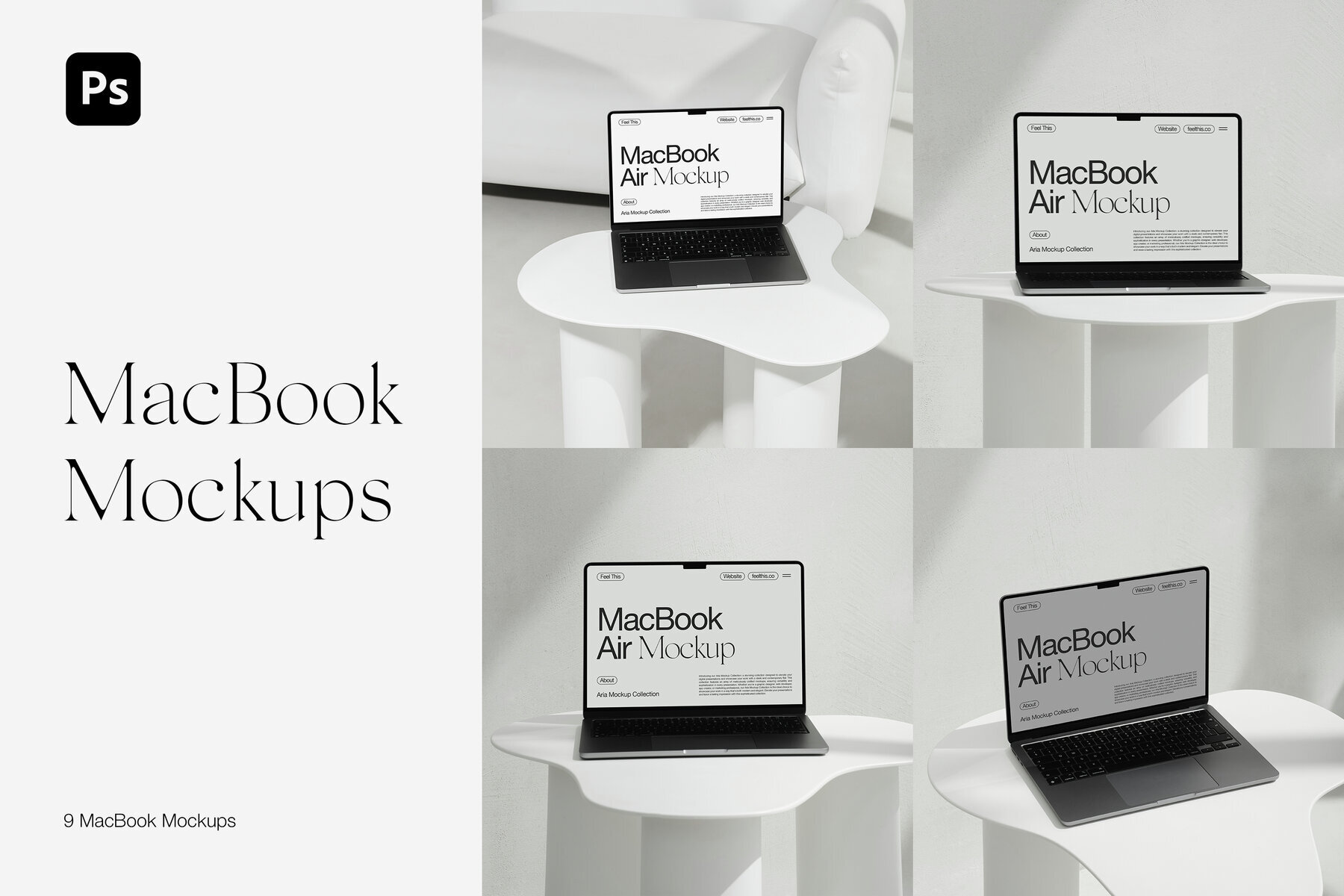 MacBook Air Mockups for Photoshop PSD 1