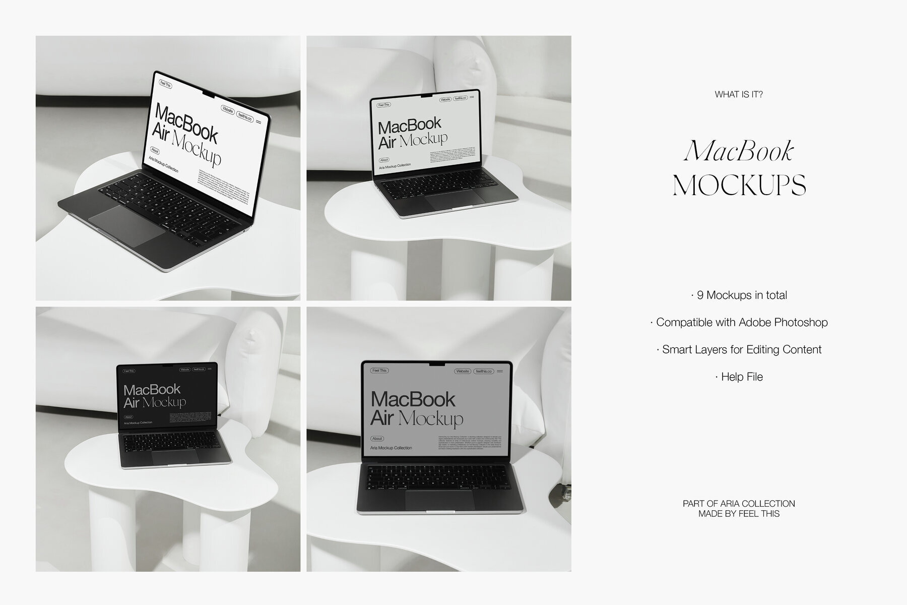 MacBook Air Mockups for Photoshop PSD 2