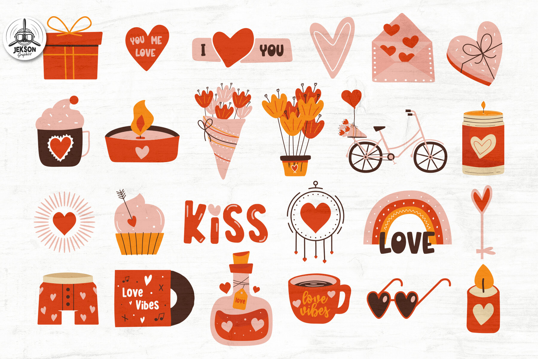 Valentines Day Clipart Set Symbols 7