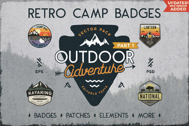 Retro Camping Logo Badges Vol 1
