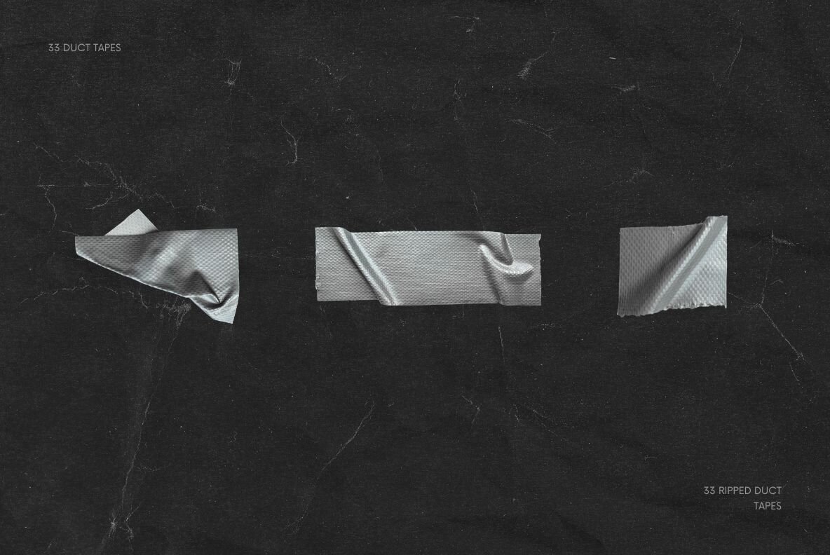 33 Gray Crumpled Ripped Duct Tapes 9
