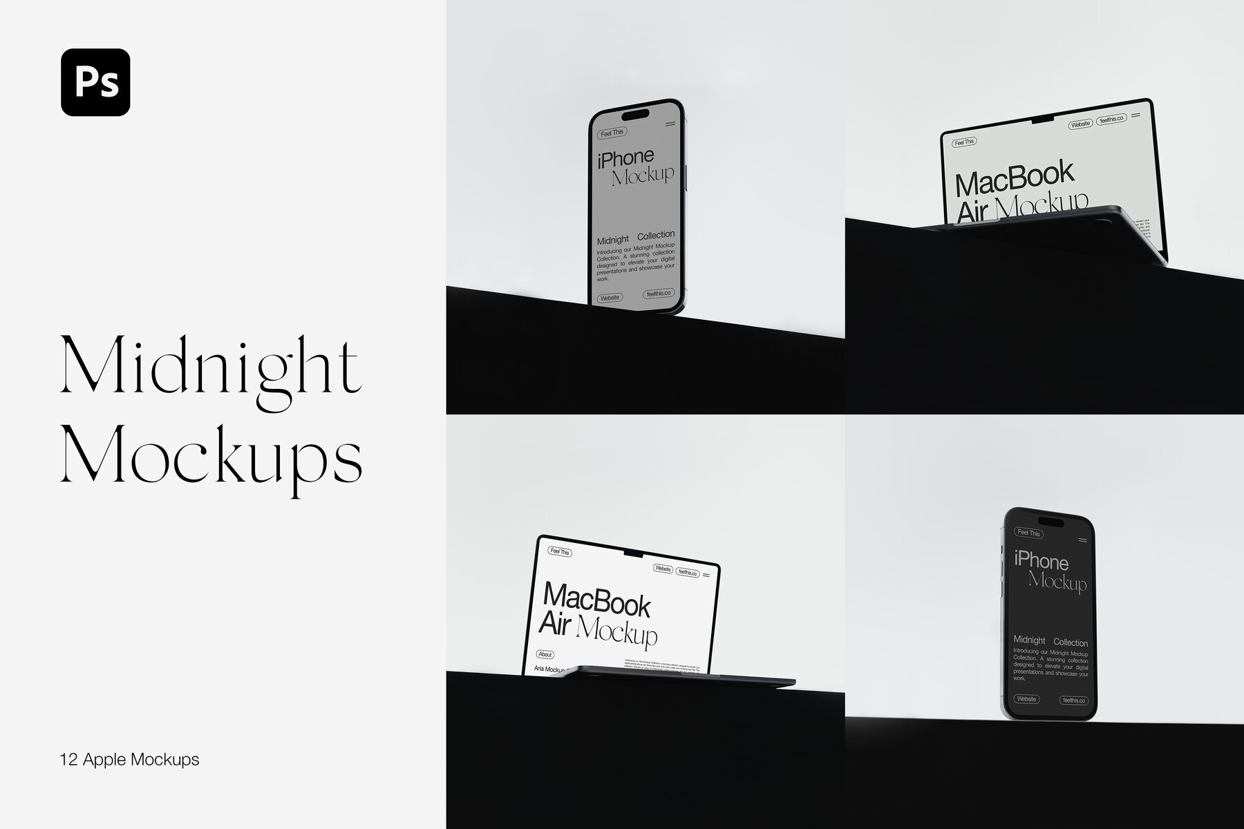 iPhone iPad and MacBook Mockups for Photoshop PSD 1