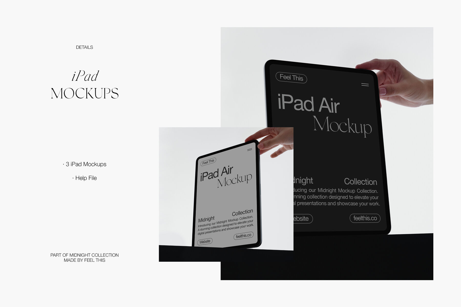 iPad Air with Hand Mockups for Photoshop Psd 4