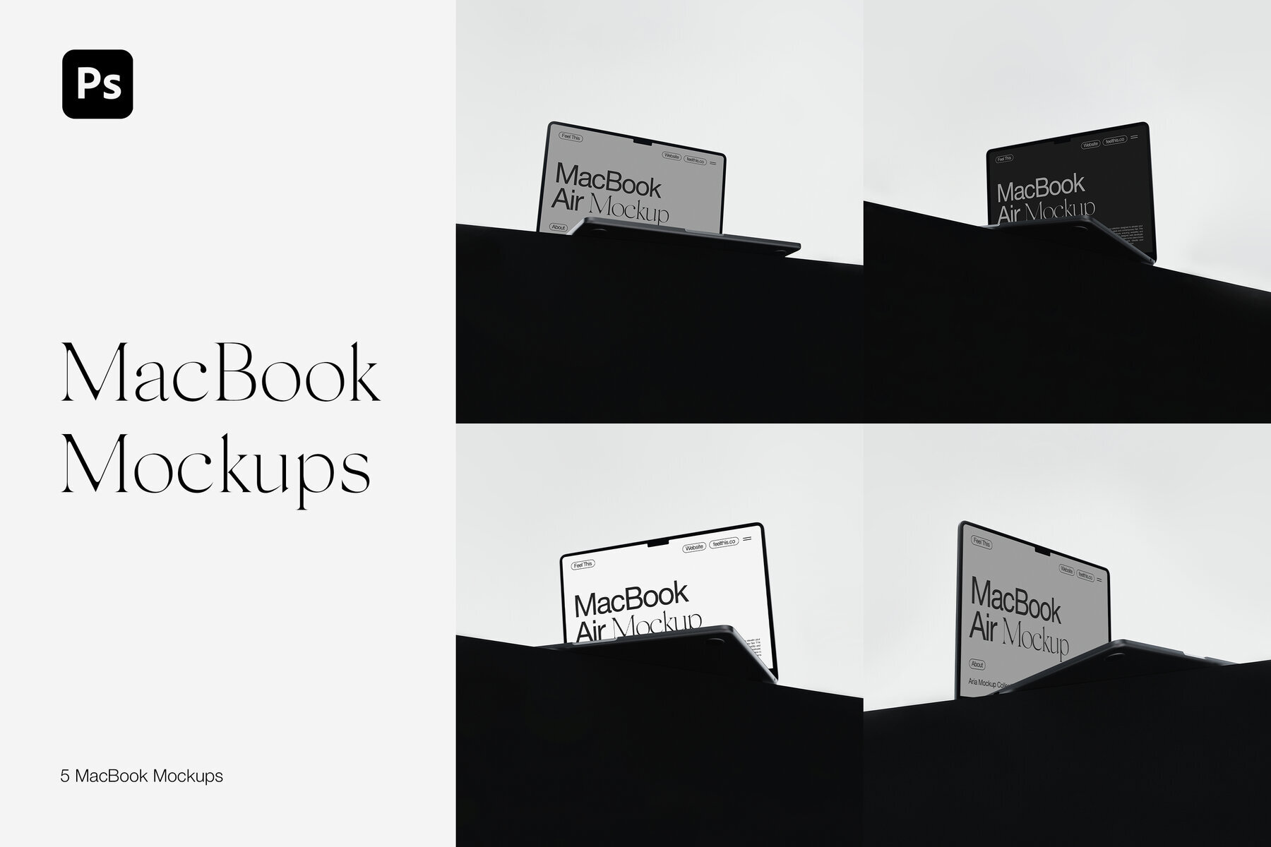 MacBook Air Mockups for Photoshop PSD 1