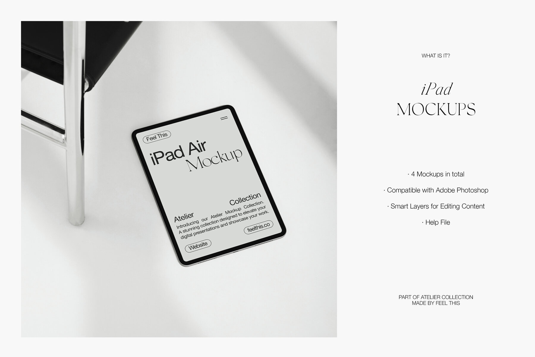 iPad Air Mockups for Photoshop PSD 2