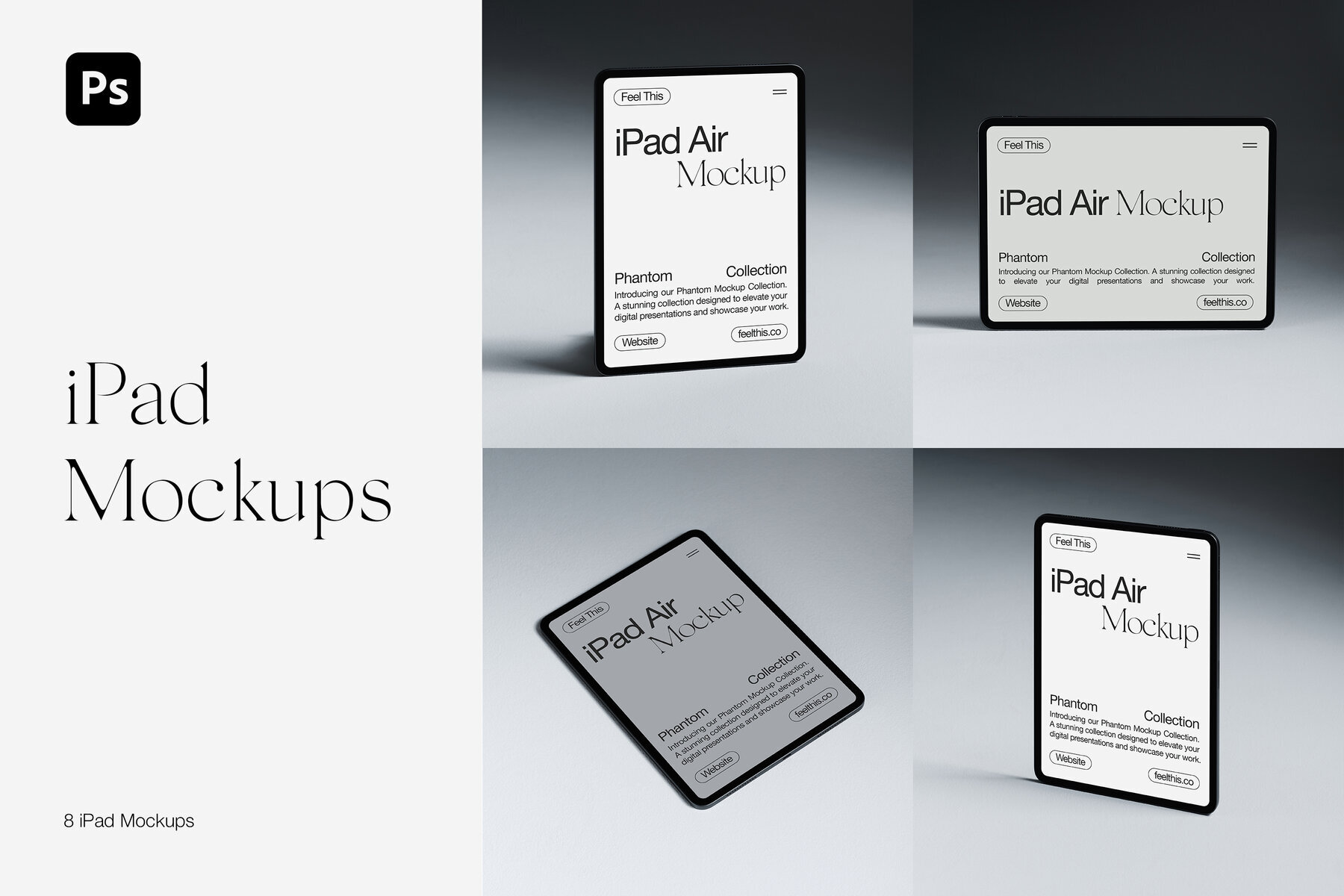 iPad Air Mockups for Photoshop PSD 1