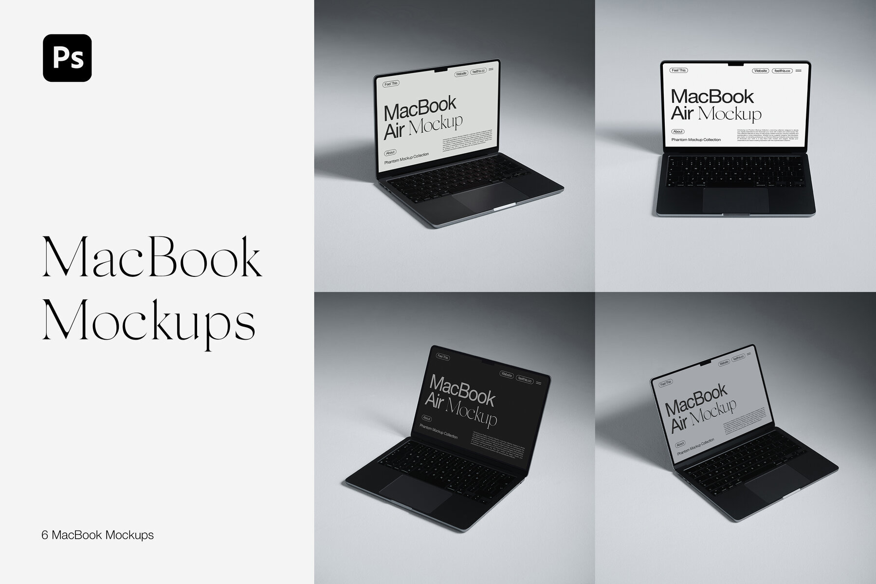 MacBook Air Mockups for Photoshop PSD 1
