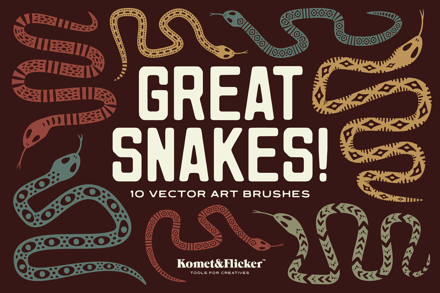 Great Snakes Vector Art Brushes for Adobe Illustrator 1