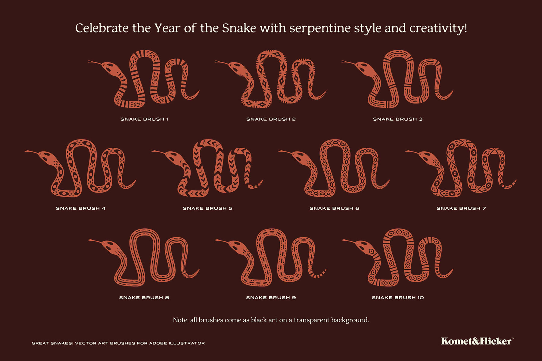 Great Snakes Vector Art Brushes for Adobe Illustrator 3