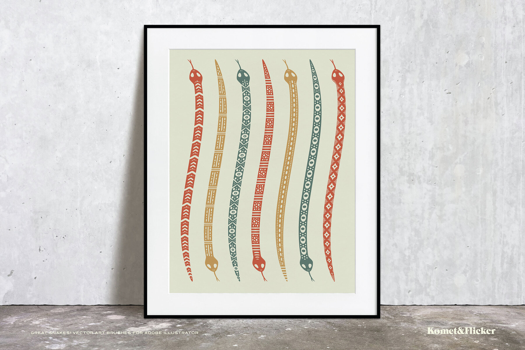 Great Snakes Vector Art Brushes for Adobe Illustrator 7