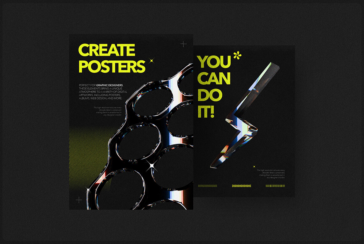 3D Dispersion Glass Shapes 7