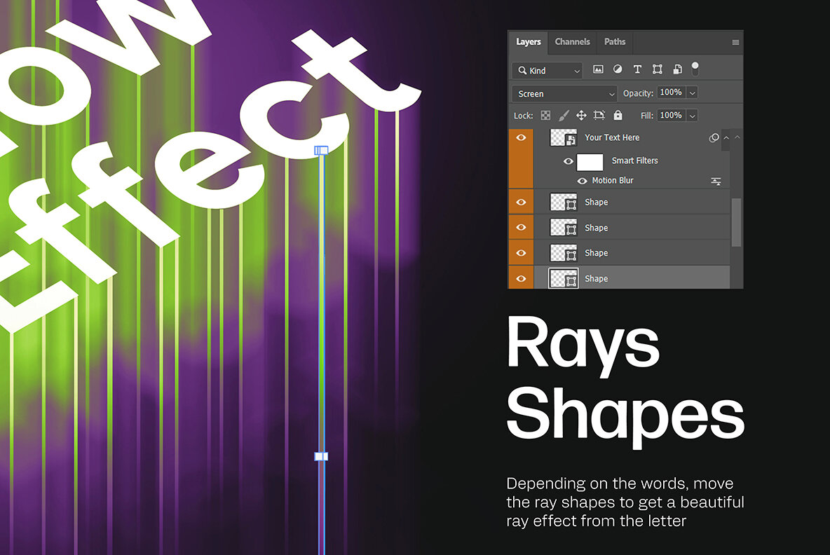 Rays Glow Text Effect 4