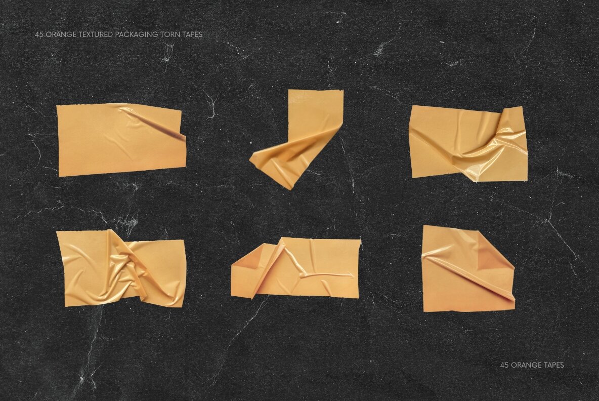 Orange Textured Ripped Packaging Tapes 10