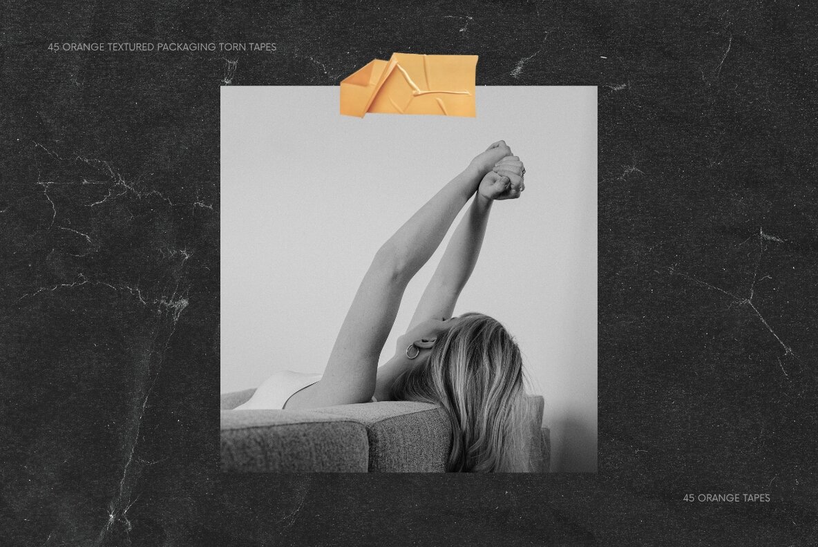 Orange Textured Ripped Packaging Tapes 12