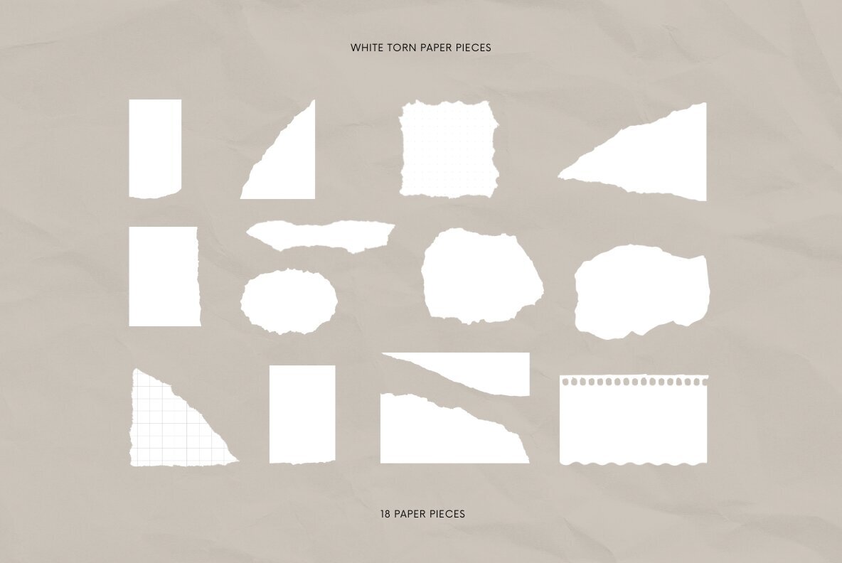 64 Vector Ripped Paper Pieces 2