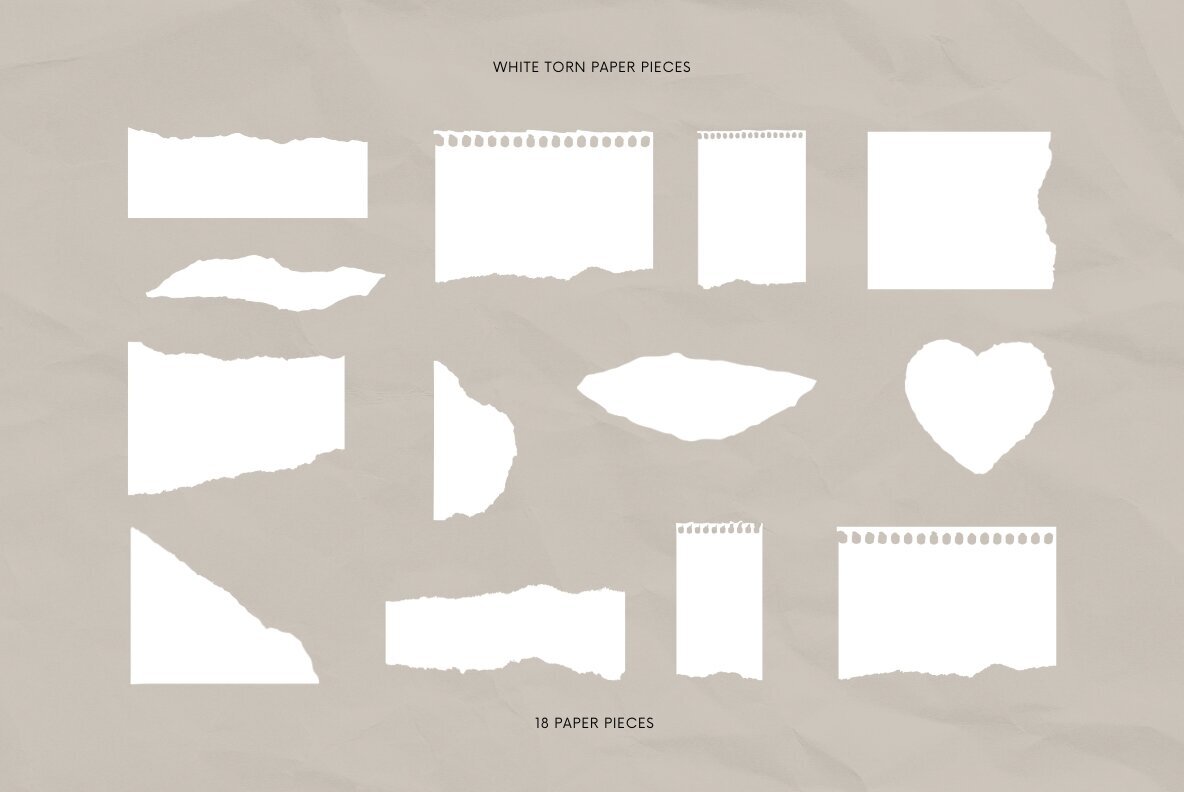 64 Vector Ripped Paper Pieces 3