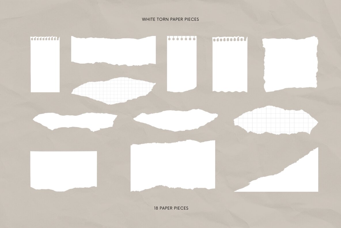 64 Vector Ripped Paper Pieces 4