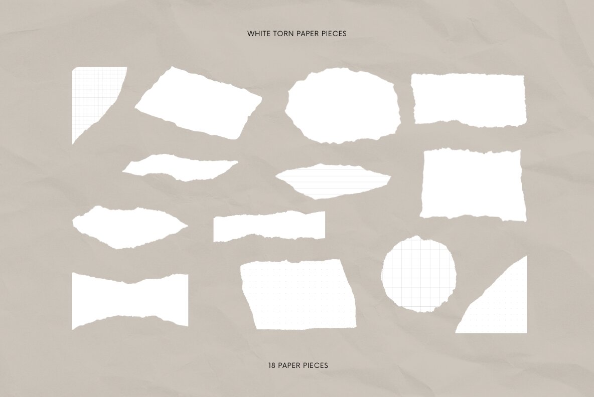 64 Vector Ripped Paper Pieces 5