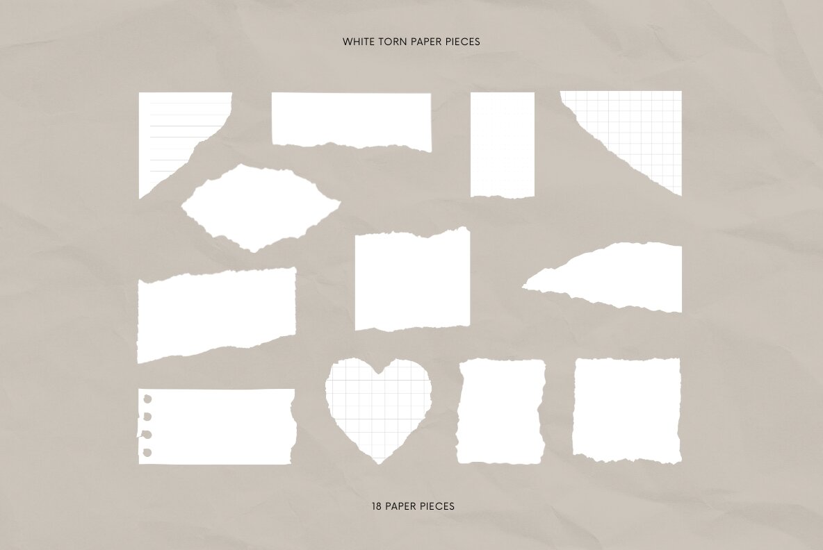 64 Vector Ripped Paper Pieces 6