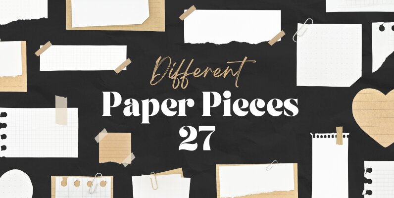 27 Different Ripped Paper Pieces