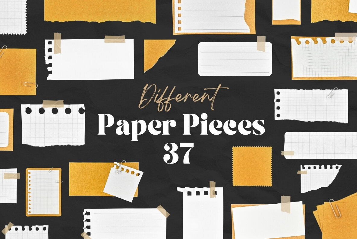 37 Textured Ripped Paper Pieces 1