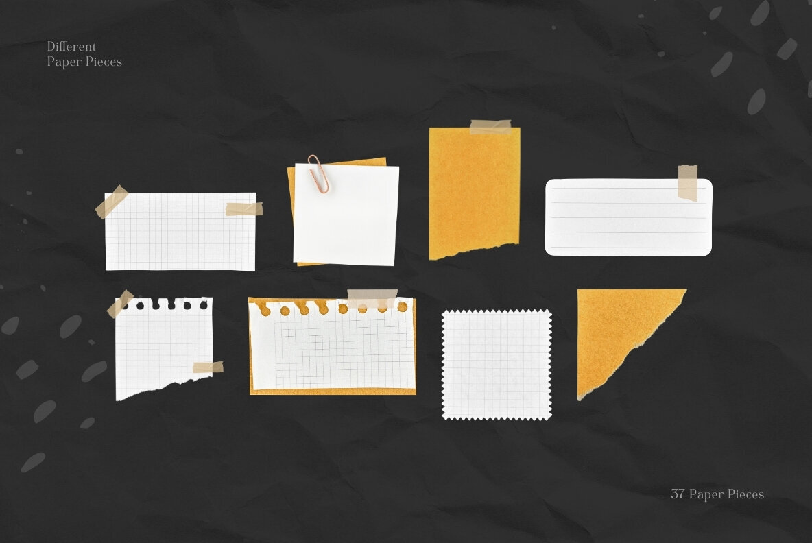 37 Textured Ripped Paper Pieces 2