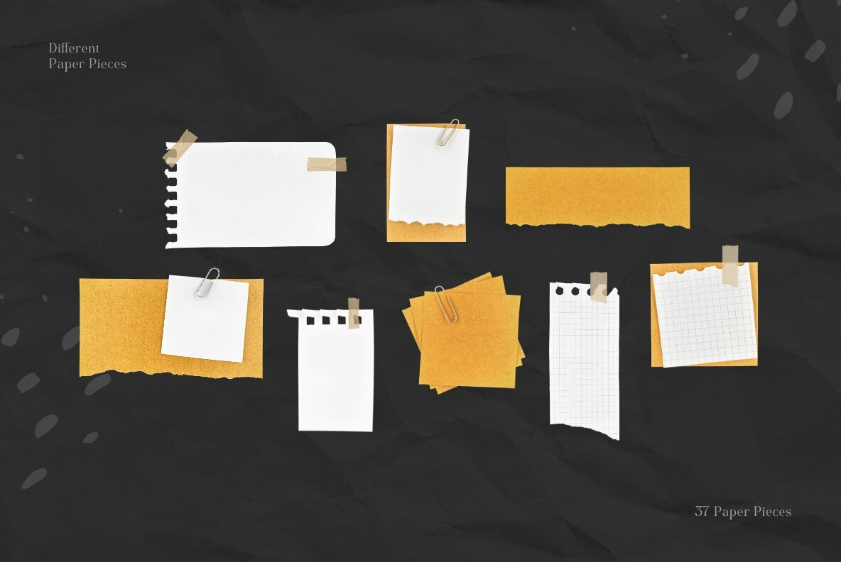 37 Textured Ripped Paper Pieces 3