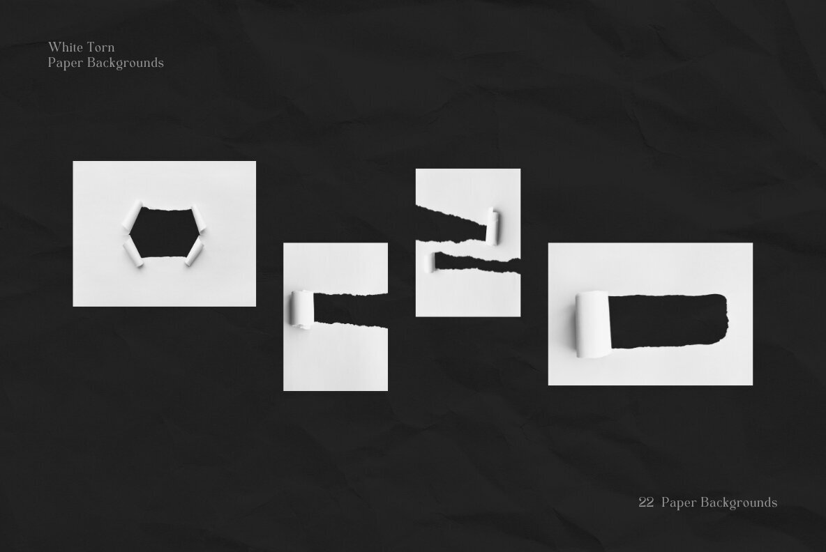 22 White Ripped Paper Backgrounds 3