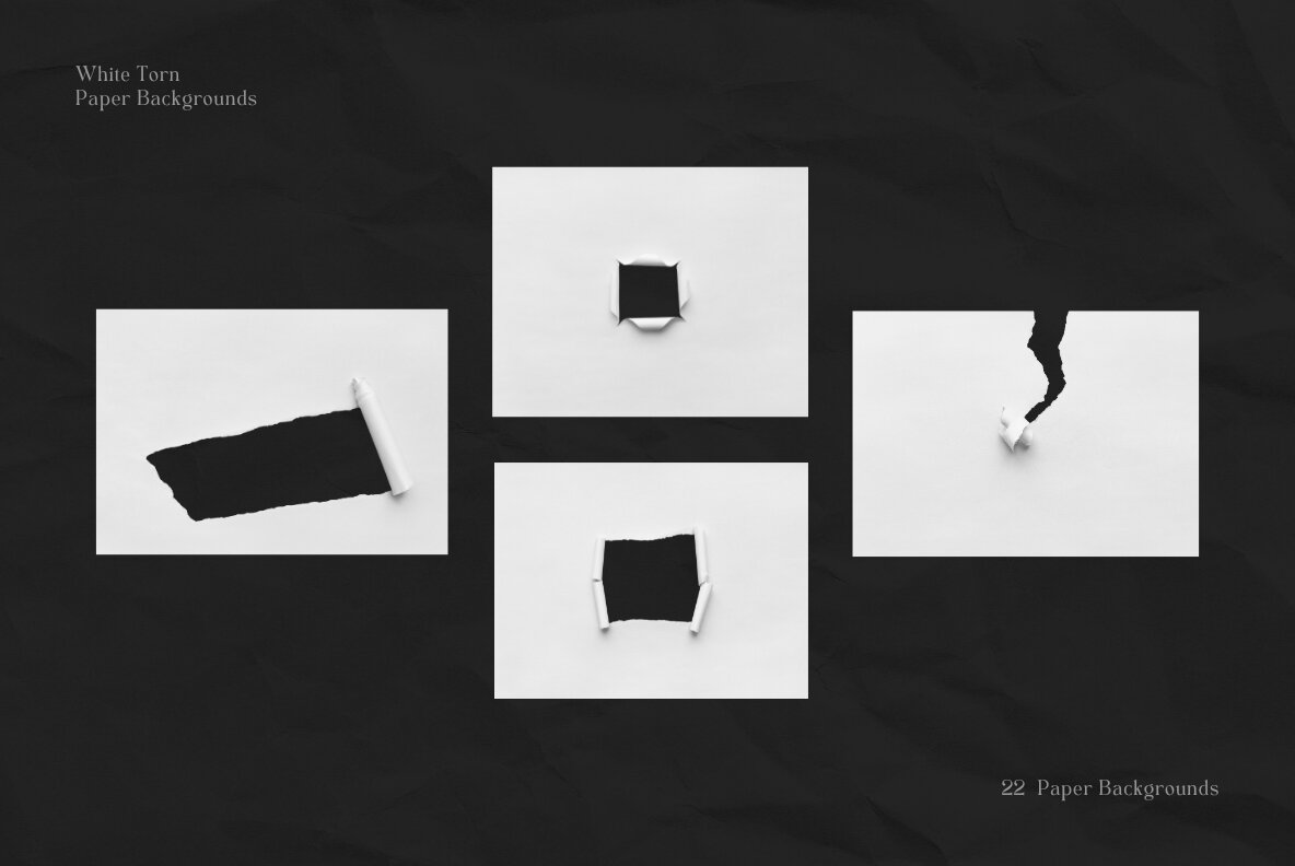 22 White Ripped Paper Backgrounds 5