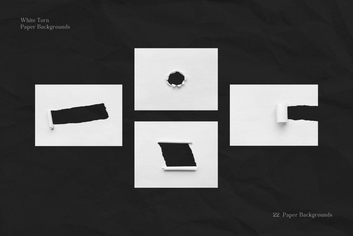 22 White Ripped Paper Backgrounds 6