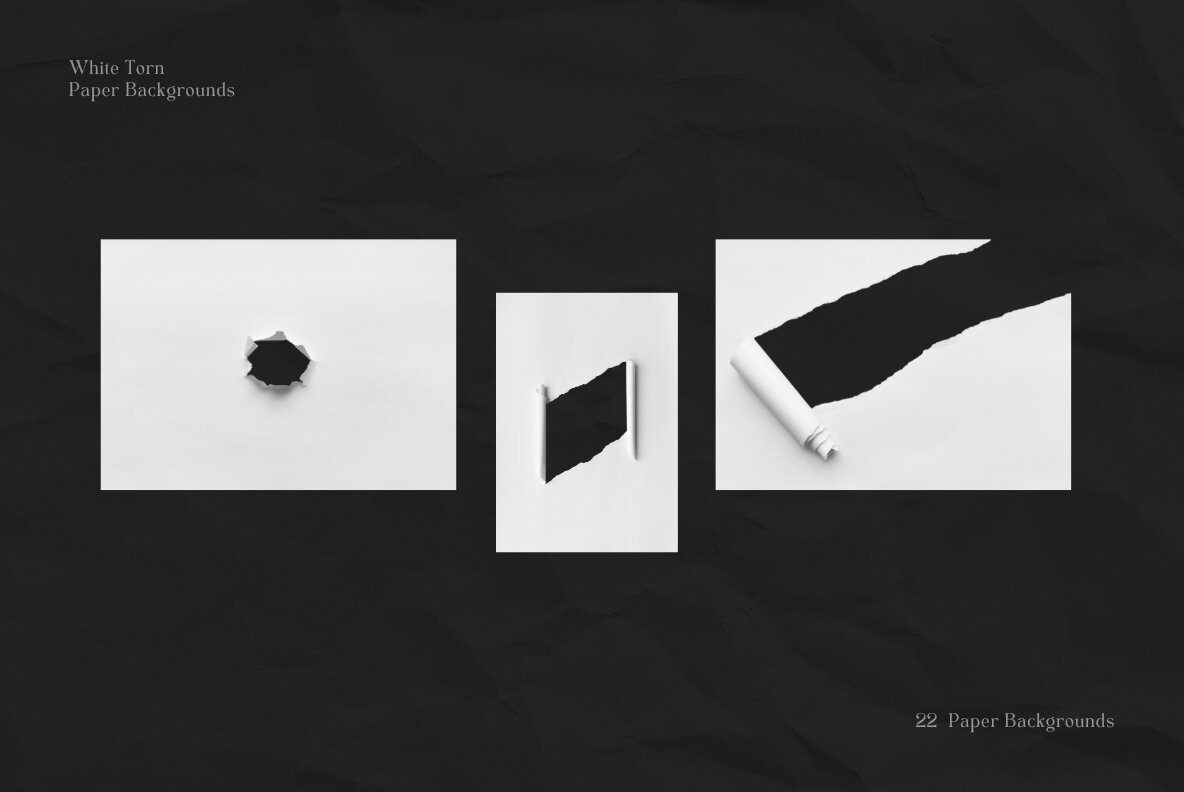 22 White Ripped Paper Backgrounds 7