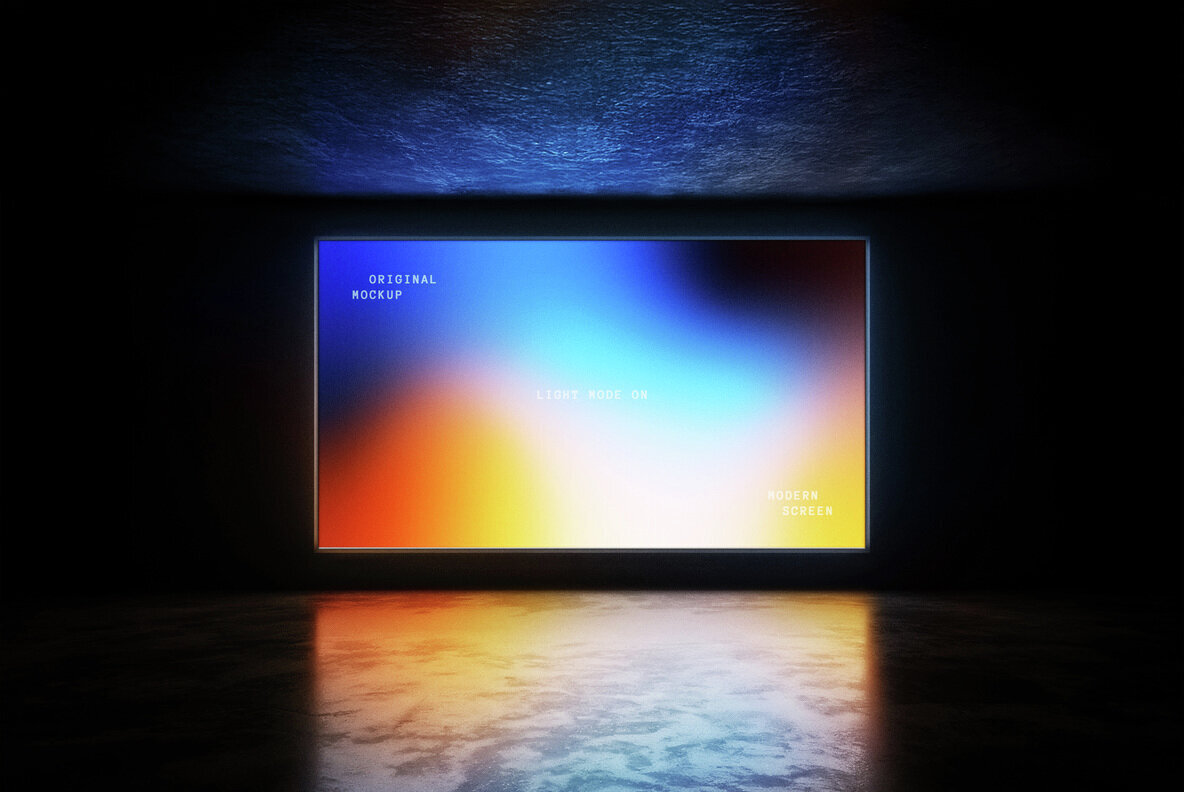 Glowing Horizontal Screen Mockup 1