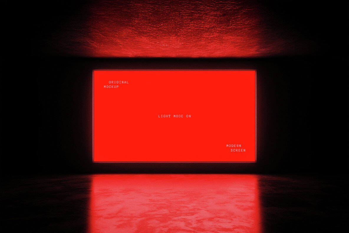 Glowing Horizontal Screen Mockup 4