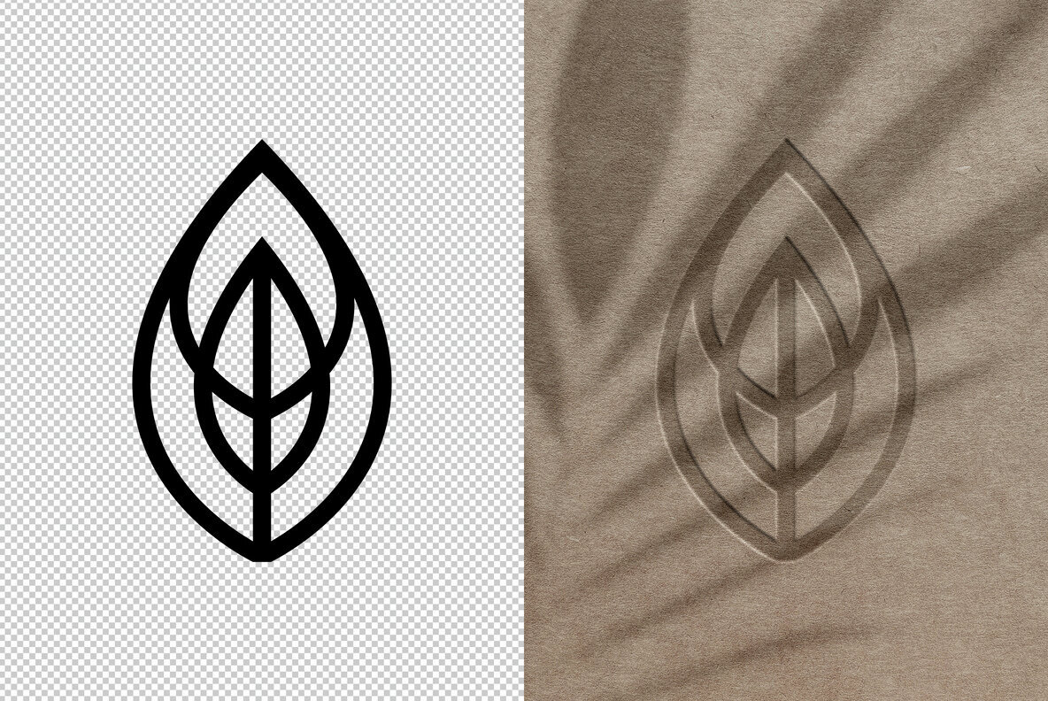 Debossed Paper Logo Mockup 3