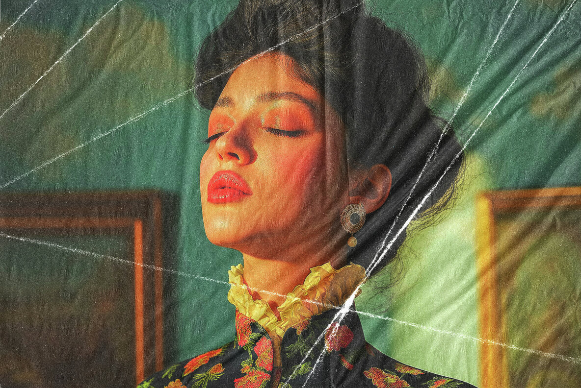 Vintage Crumpling Paper Photo Effect 5