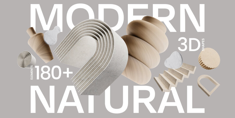 180 Modern Natural 3D illustrations