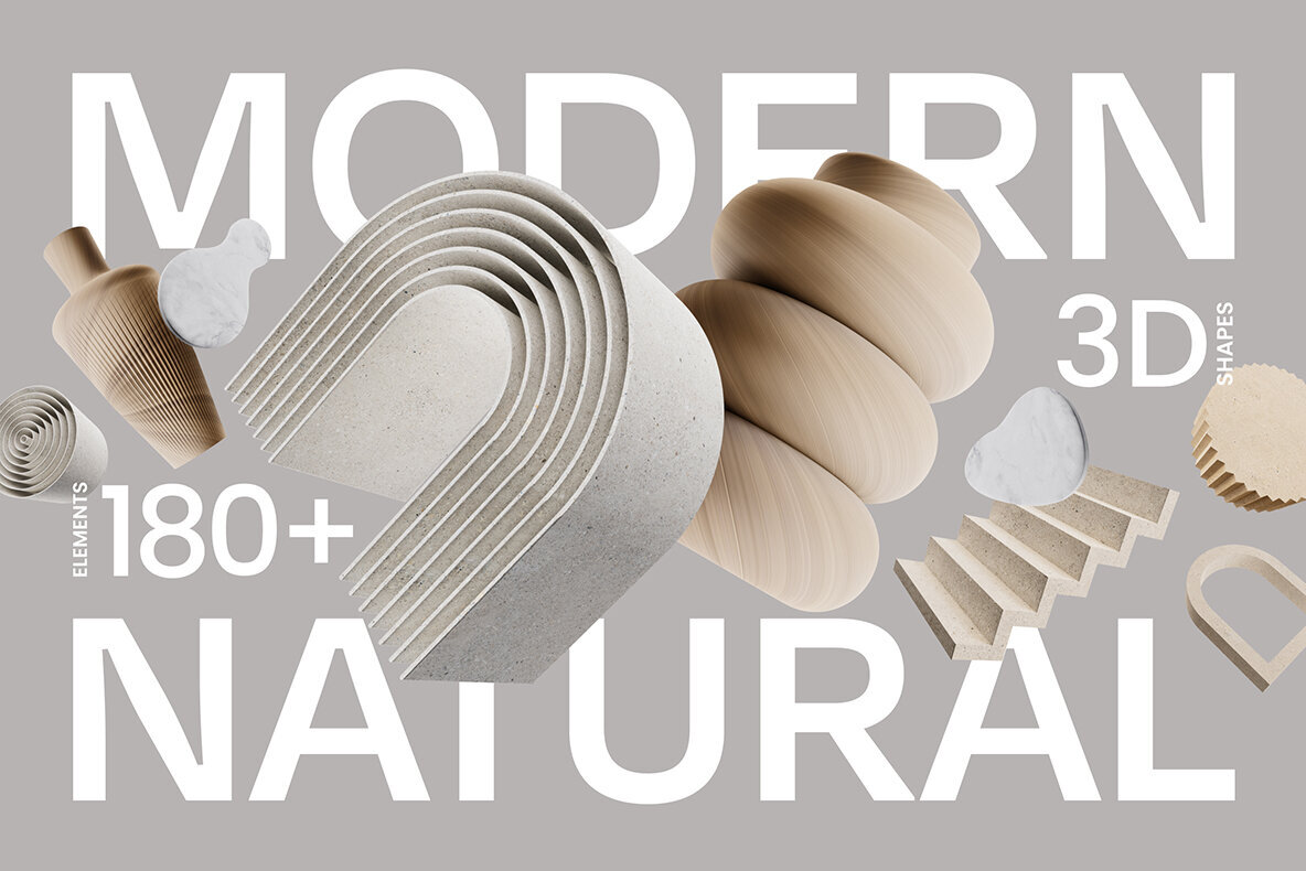 180 Modern Natural 3D illustrations 1