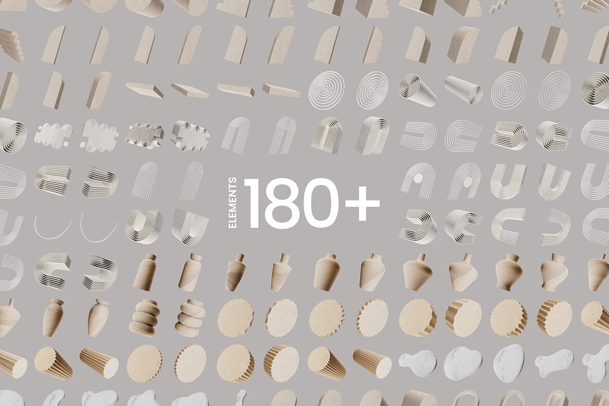 180 Modern Natural 3D illustrations 2